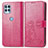 Leather Case Stands Flip Flowers Cover Holder for Motorola Moto G100 5G Red