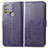 Leather Case Stands Flip Flowers Cover Holder for Motorola Moto G30 Purple