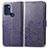 Leather Case Stands Flip Flowers Cover Holder for Motorola Moto G60s Purple