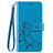 Leather Case Stands Flip Flowers Cover Holder for Motorola Moto One Fusion Plus Blue