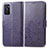 Leather Case Stands Flip Flowers Cover Holder for Oppo A55S 5G Purple