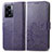 Leather Case Stands Flip Flowers Cover Holder for Oppo A56S 5G Purple