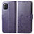 Leather Case Stands Flip Flowers Cover Holder for Oppo Find X3 5G Purple