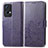 Leather Case Stands Flip Flowers Cover Holder for Oppo Reno7 Pro 5G Purple