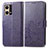 Leather Case Stands Flip Flowers Cover Holder for Oppo Reno8 4G Purple