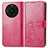 Leather Case Stands Flip Flowers Cover Holder for Realme Narzo 60 5G Hot Pink