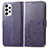 Leather Case Stands Flip Flowers Cover Holder for Samsung Galaxy A33 5G Purple