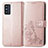 Leather Case Stands Flip Flowers Cover Holder for Samsung Galaxy F52 5G Pink