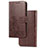Leather Case Stands Flip Flowers Cover Holder for Samsung Galaxy M31 Prime Edition Brown