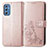 Leather Case Stands Flip Flowers Cover Holder for Samsung Galaxy M52 5G Pink
