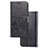 Leather Case Stands Flip Flowers Cover Holder for Samsung Galaxy S10 Lite Black