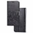 Leather Case Stands Flip Flowers Cover Holder for Samsung Galaxy S20 Black