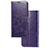 Leather Case Stands Flip Flowers Cover Holder for Sony Xperia 1 II Purple