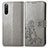 Leather Case Stands Flip Flowers Cover Holder for Sony Xperia 10 III Gray