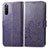 Leather Case Stands Flip Flowers Cover Holder for Sony Xperia 10 III Purple