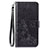 Leather Case Stands Flip Flowers Cover Holder for Sony Xperia 8 Black