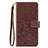 Leather Case Stands Flip Flowers Cover Holder for Sony Xperia 8 Brown