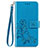 Leather Case Stands Flip Flowers Cover Holder for Sony Xperia 8 Lite Blue