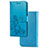 Leather Case Stands Flip Flowers Cover Holder for Sony Xperia L3 Blue