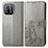 Leather Case Stands Flip Flowers Cover Holder for Xiaomi Mi 11 Pro 5G Gray