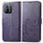 Leather Case Stands Flip Flowers Cover Holder for Xiaomi Mi 11 Pro 5G Purple