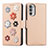 Leather Case Stands Flip Flowers Cover Holder S02D for Motorola Moto G52j 5G