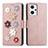 Leather Case Stands Flip Flowers Cover Holder S02D for Oppo Reno7 A
