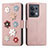 Leather Case Stands Flip Flowers Cover Holder S02D for Oppo Reno9 5G