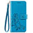 Leather Case Stands Flip Flowers Cover Holder S02D for Samsung Galaxy A30 Blue