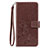 Leather Case Stands Flip Flowers Cover Holder S02D for Samsung Galaxy A30 Brown