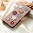 Leather Case Stands Flip Flowers Cover Holder S02D for Samsung Galaxy S22 Plus 5G Rose Gold