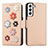 Leather Case Stands Flip Flowers Cover Holder S04D for Samsung Galaxy S21 FE 5G