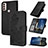 Leather Case Stands Flip Flowers Cover Holder Y01X for Motorola Moto E40