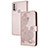 Leather Case Stands Flip Flowers Cover Holder Y01X for Motorola Moto E40