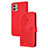 Leather Case Stands Flip Flowers Cover Holder Y01X for Motorola Moto G32 Red