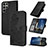 Leather Case Stands Flip Flowers Cover Holder Y01X for Samsung Galaxy S22 Ultra 5G