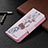 Leather Case Stands Flip Flowers Cover L01 Holder for Apple iPhone 13 Pink