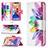 Leather Case Stands Flip Flowers Cover L01 Holder for Apple iPhone 14 Colorful
