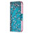 Leather Case Stands Flip Flowers Cover L02 Holder for Apple iPhone 13 Pro Max Cyan