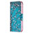 Leather Case Stands Flip Flowers Cover L02 Holder for Apple iPhone 14 Pro Cyan