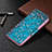 Leather Case Stands Flip Flowers Cover L02 Holder for Apple iPhone 14 Pro Cyan
