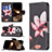 Leather Case Stands Flip Flowers Cover L07 Holder for Apple iPhone 14 Pro Max Brown