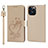 Leather Case Stands Flip Flowers Cover L16 Holder for Apple iPhone 14 Pro Max Gold