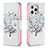 Leather Case Stands Flip Flowers Cover Z02 Holder for Apple iPhone 13 Pro Mixed