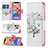 Leather Case Stands Flip Flowers Cover Z02 Holder for Apple iPhone 13 Pro Mixed