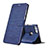 Leather Case Stands Flip Holder Cover for Huawei Y9 (2018) Blue