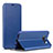 Leather Case Stands Flip Holder Cover P01 for Samsung Galaxy S8 Plus Blue