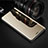 Leather Case Stands Flip Holder Mirror Cover for Oppo R17 Pro Gold