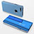 Leather Case Stands Flip Mirror Cover Holder for Apple iPhone 7 Plus Blue