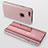 Leather Case Stands Flip Mirror Cover Holder for Apple iPhone 7 Plus Rose Gold